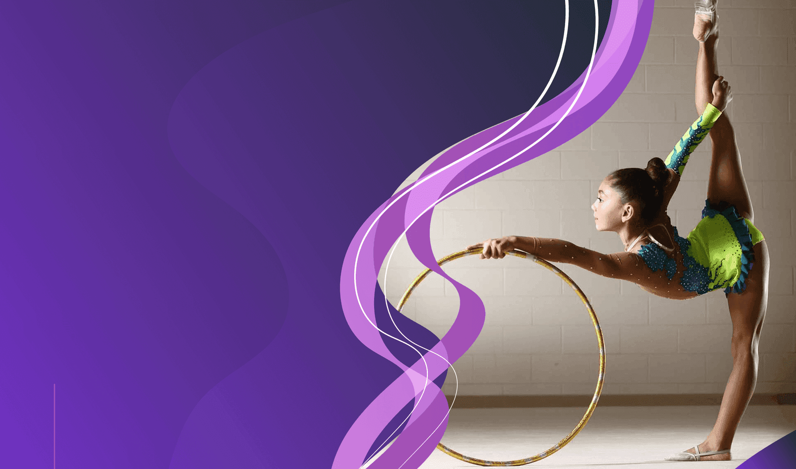 Rhythmic gymnast performing with a hoop